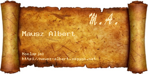 Mausz Albert névjegykártya